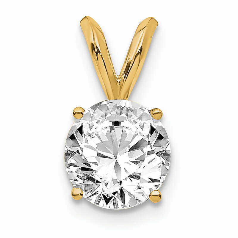 14ky 3/4ct. Round Lab Grown Diamond SI1/SI2; G H I; Solitaire Pendant