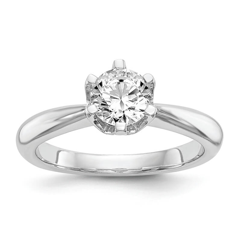 JCX123: 14k White Gold Solitaire Engagement Ring Mounting