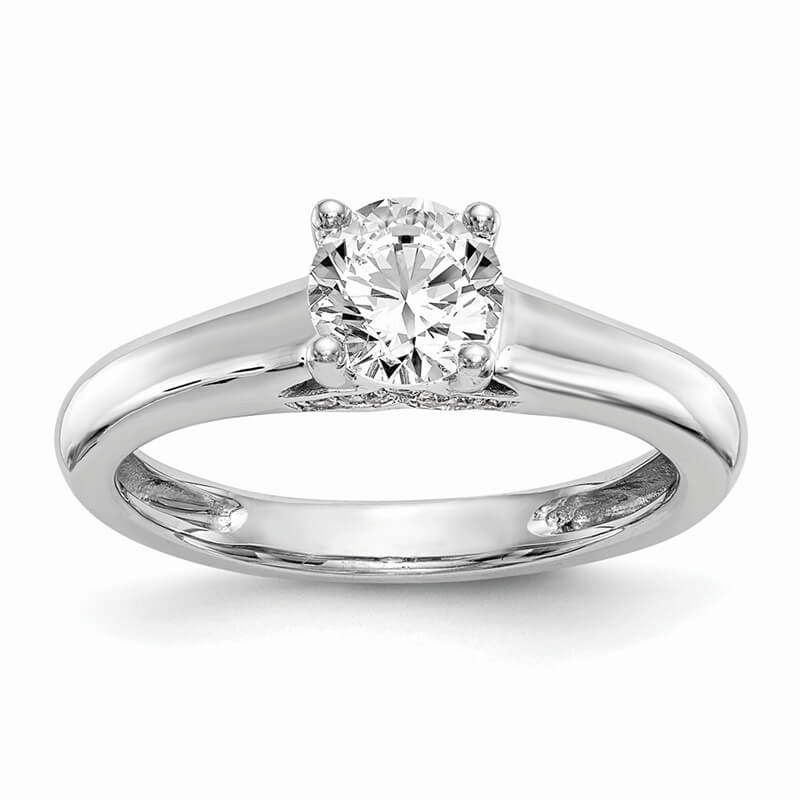 JCX316: 14kw Round Solitaire Diamond Semi-mount Engagement Ring