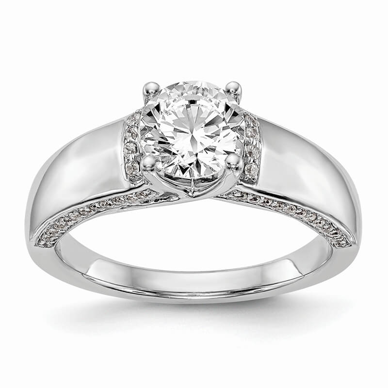 JCX523: 14kw Round Solitaire Diamond Semi-mount Engagement Ring