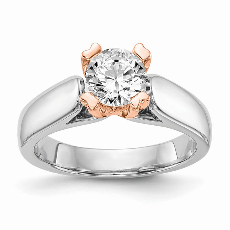 JCX514: 14k Two-tone Round Solitaire Engagement Ring Mounting
