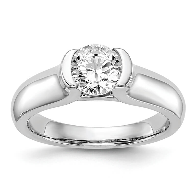 JCX359: 14kw Round Bezel Solitaire Engagement Ring Mounting