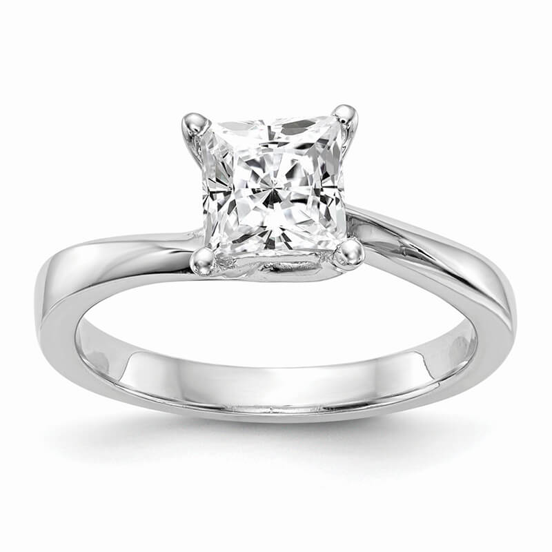 JCX532: 14k White Gold Square Solitaire Engagement Ring Mounting