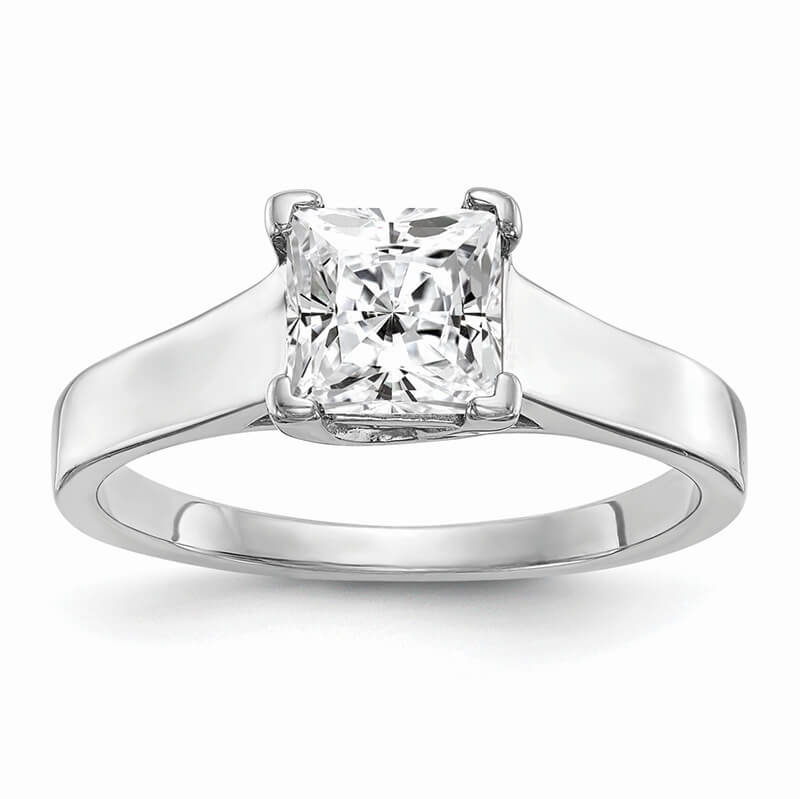 JCX194: 14k White Gold Square Solitaire Engagement Ring Mounting
