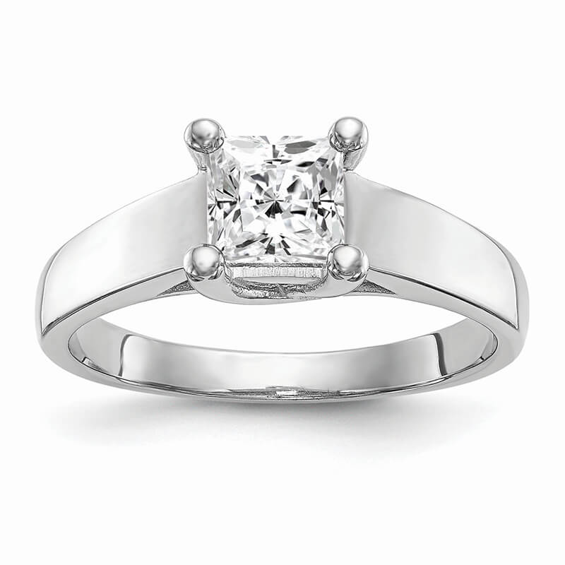 JCX352: 14k White Gold Square Solitaire Engagement Ring Mounting