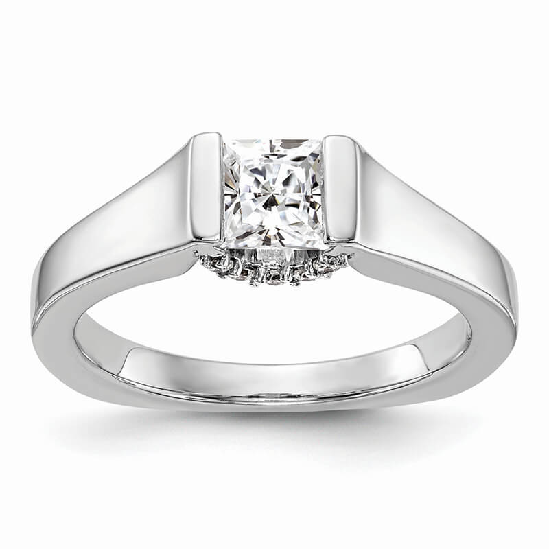 JCX826: 14k White Gold Square Solitaire Engagement Ring Mounting