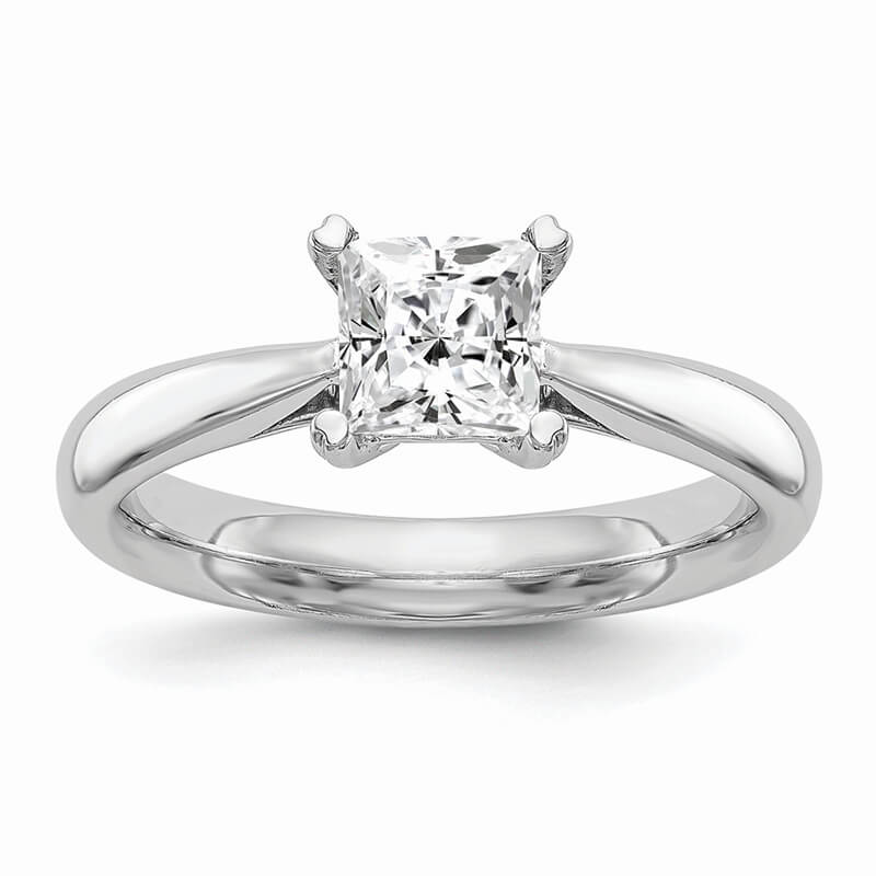 JCX567: 14k White Gold Square Solitaire Engagement Ring Mounting