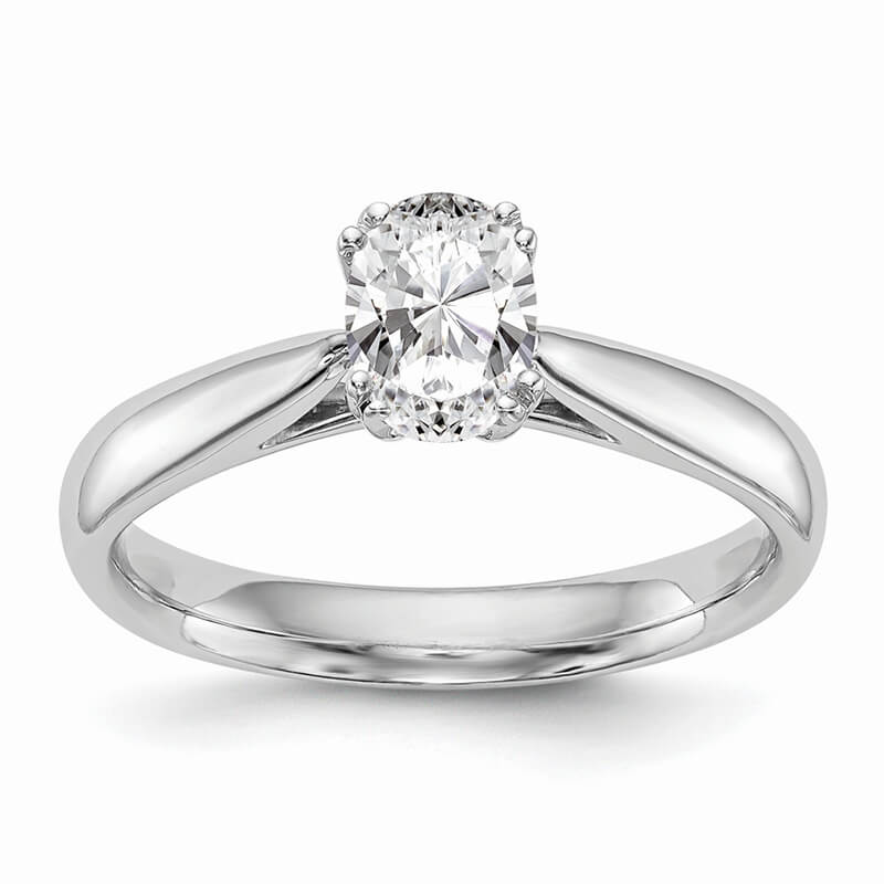 JCX209: 14kw Oval Solitaire Polished Engagement Ring Mounting