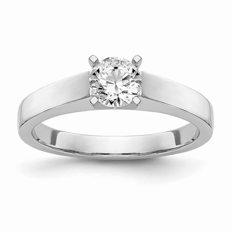 JCX535: 14k White Gold Peg Set Solitaire Engagement Ring Mounting