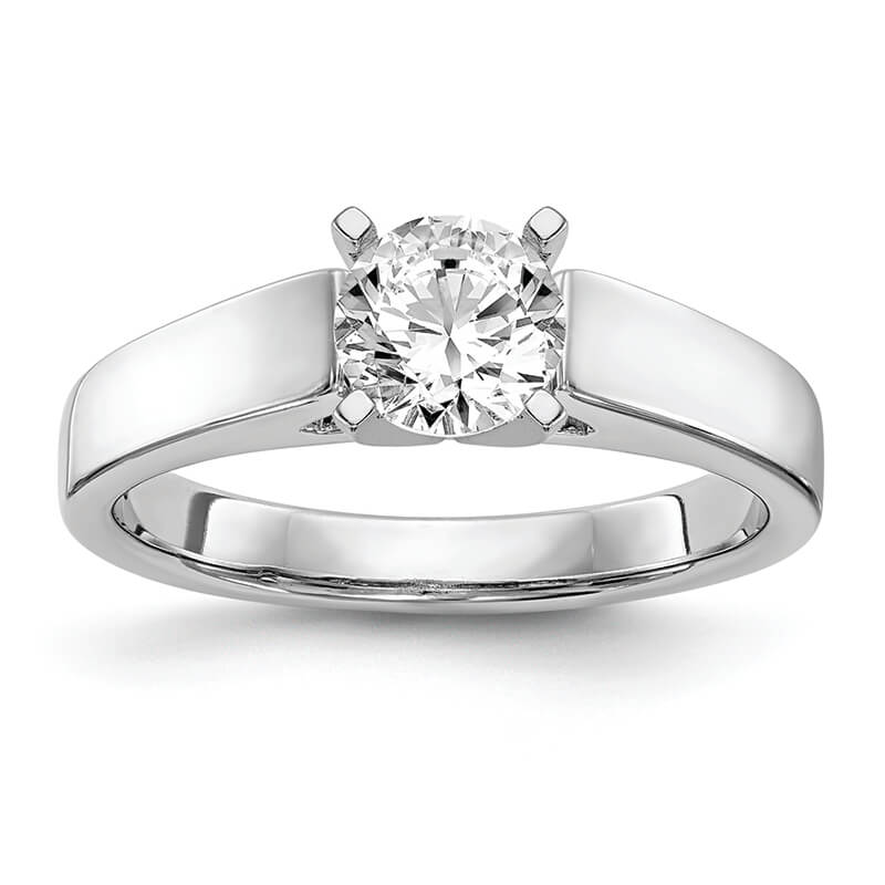 JCX60: 14k White Gold Peg Set Solitaire Engagement Ring Mounting
