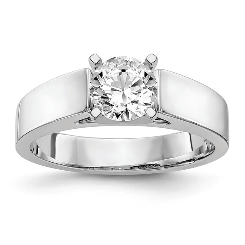 JCX77: 14k White Gold Peg Set Solitaire Engagement Ring Mounting
