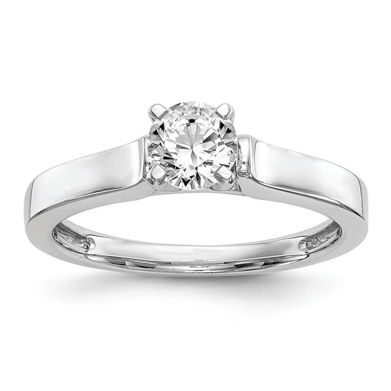JCX121: 14k White Gold Peg Set Solitaire Engagement Ring Mounting