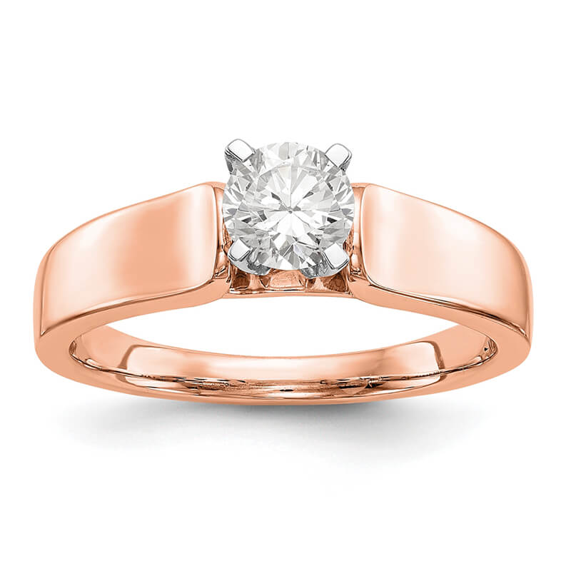 JCX701: 14k Rose Gold Peg Set Solitaire Engagement Ring Mounting