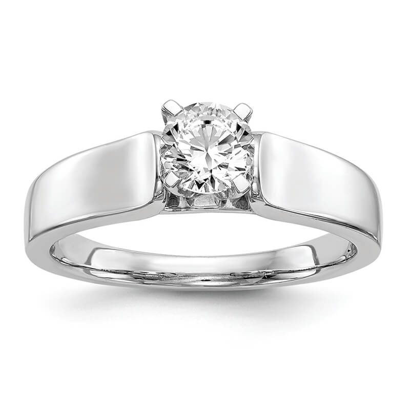 JCX80: 14k White Gold Peg Set Solitaire Engagement Ring Mounting