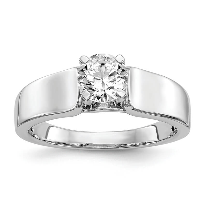 JCX43: 14k White Gold Peg Set Solitaire Engagement Ring Mounting