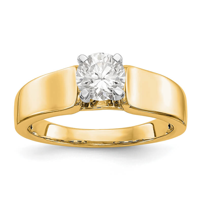 JCX706: 14k Yellow Gold Peg Set Solitaire Eng Ring Mounting