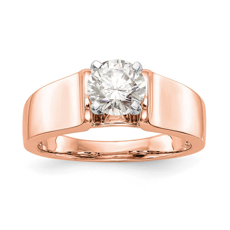 JCX713: 14k Rose Gold Peg Set Solitaire Engagement Ring Mounting