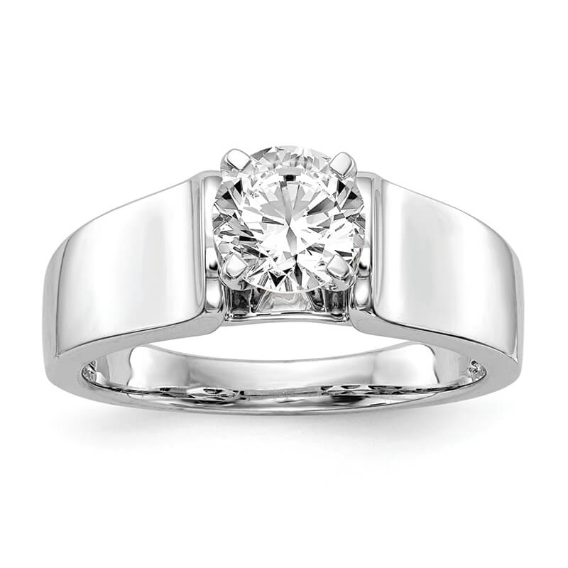 JCX31: 14k White Gold Peg Set Solitaire Engagement Ring Mounting