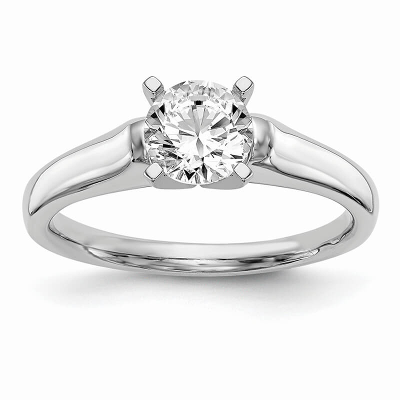 JCX536: 14k White Gold Peg Set Solitaire Engagement Ring Mounting