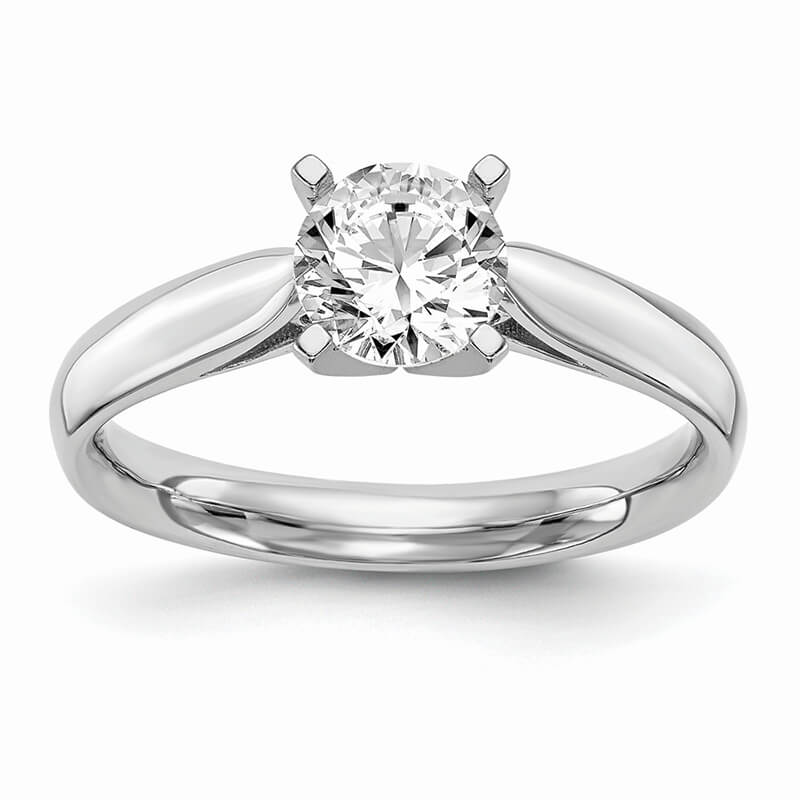 JCX547: 14k White Gold Peg Set Solitaire Engagement Ring Mounting