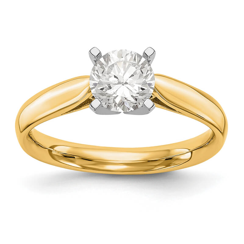 JCX976: 14k Yellow Gold Peg Set Solitaire Engagement Ring Mounting