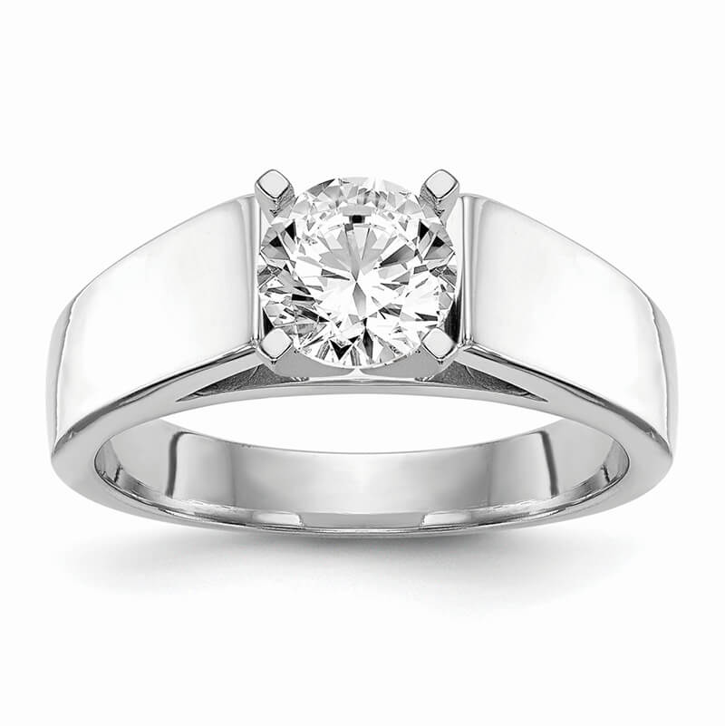 JCX346: 14k White Gold Peg Set Solitaire Engagement Ring Mounting