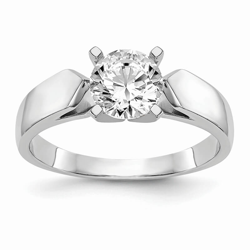JCX542: 14k White Gold Peg Set Solitaire Engagement Ring Mounting