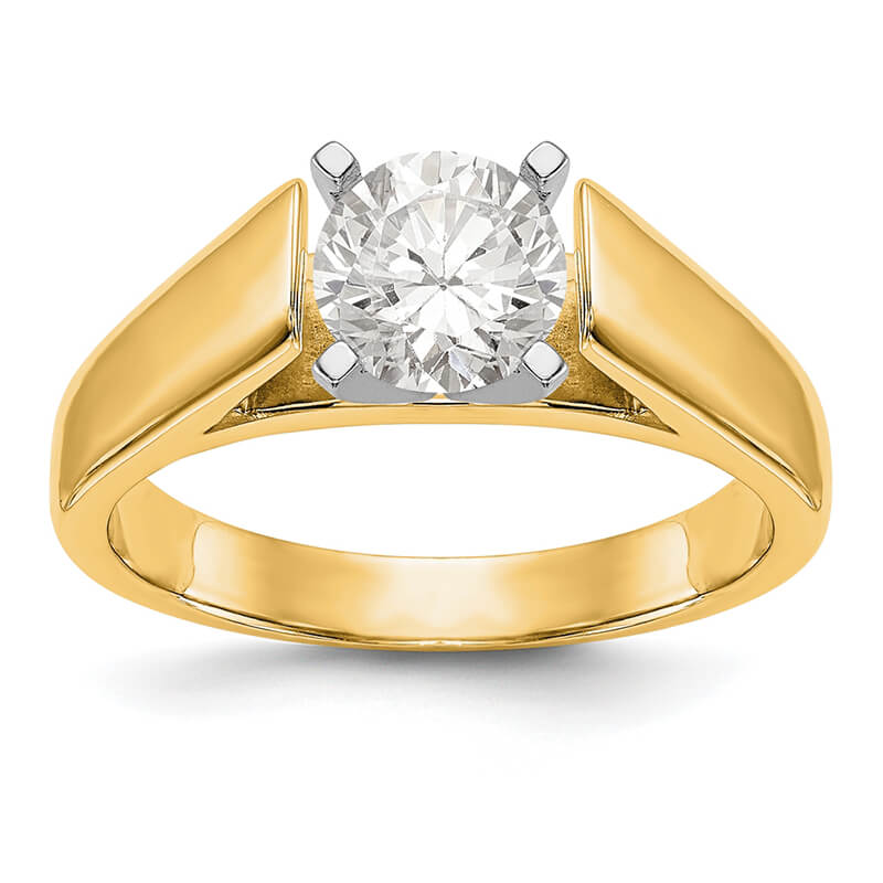 JCX712: 14k Yellow Gold Peg Set Solitaire Engagement Ring Mounting
