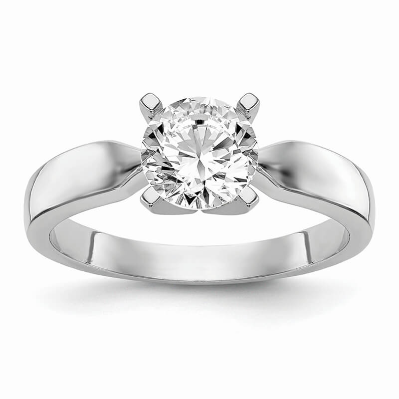 JCX342: 14k White Gold Peg Set Solitaire Engagement Ring Mounting