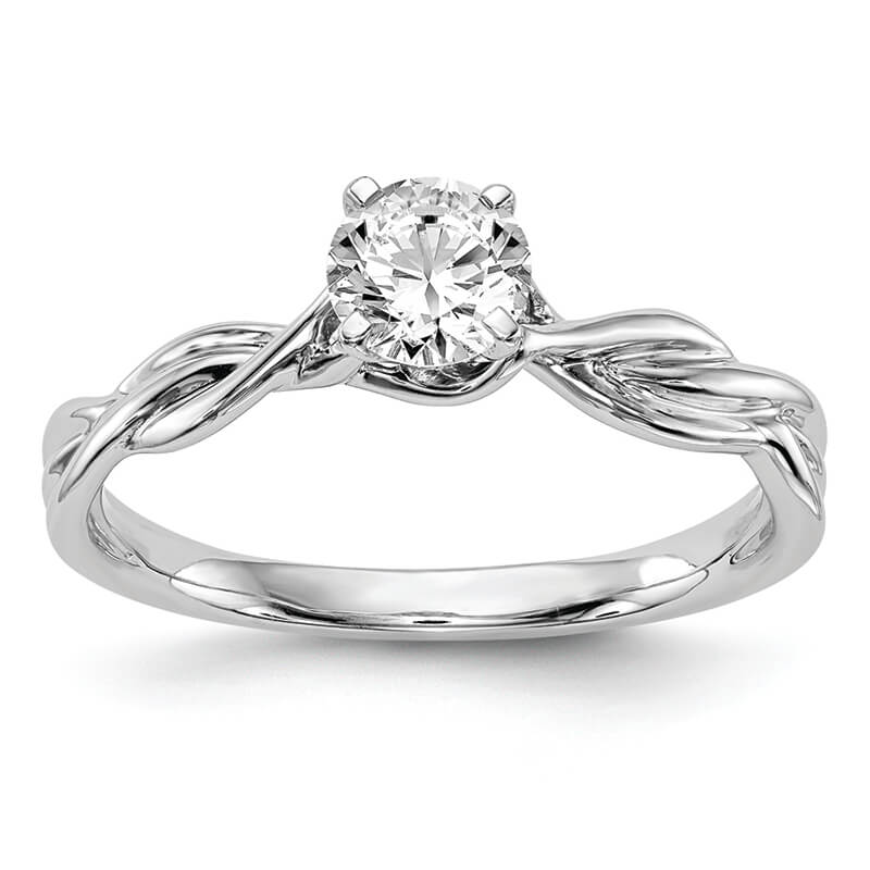 JCX7: 14k White Gold Peg Set Solitaire Engagement Ring Mounting