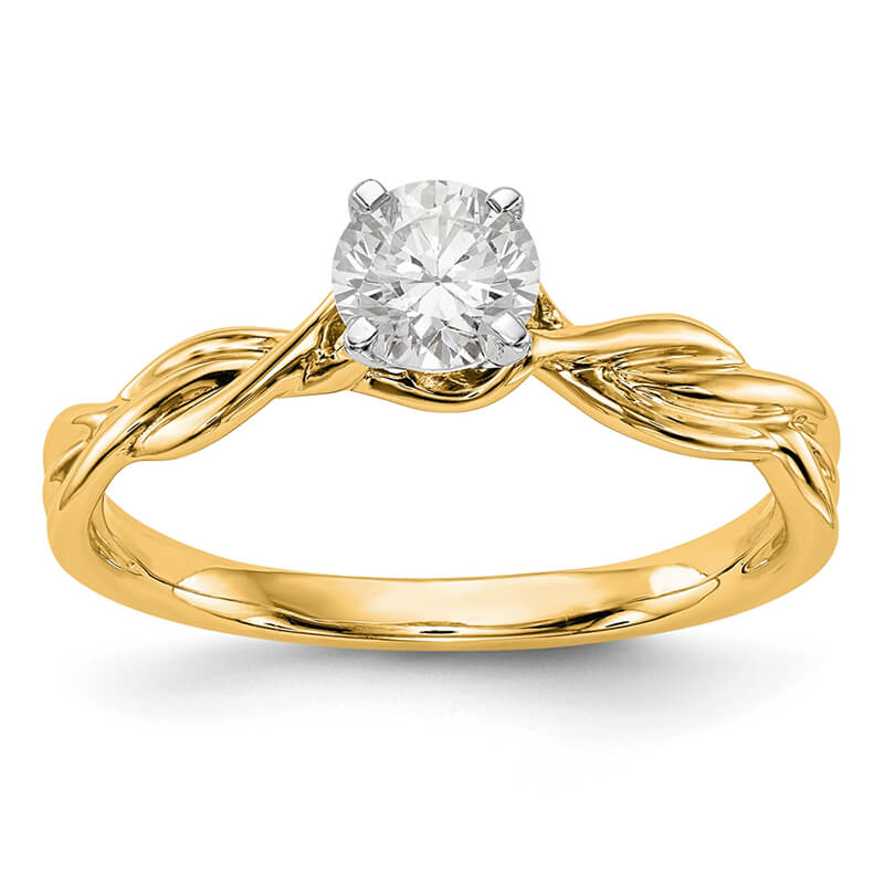 JCX733: 14k Yellow Gold Peg Set Solitaire Engagement Ring Mounting