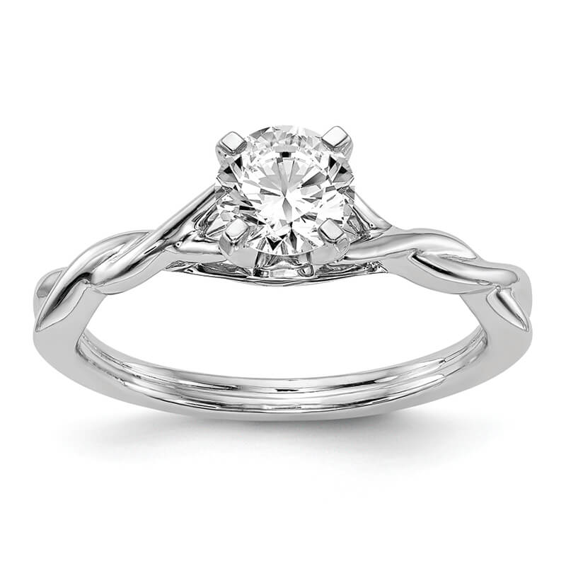JCX32: 14k White Gold Peg Set Solitaire Engagement Ring Mounting