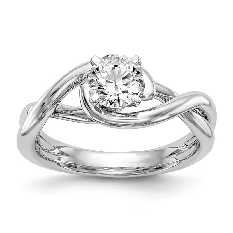 JCX41: 14k White Gold Peg Set Solitaire Engagement Ring Mounting