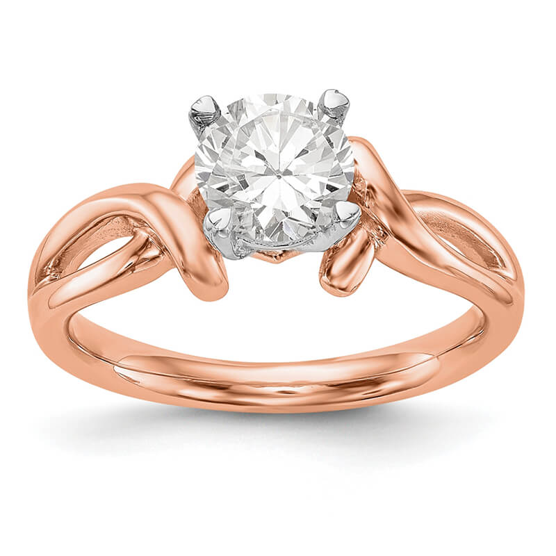 JCX721: 14k Rose Gold Peg Set Solitaire Engagement Ring Mounting