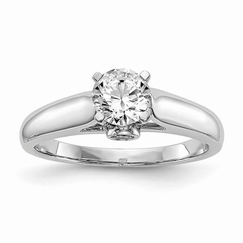 JCX580: 14kw Peg Set Solitaire Diamond Semi-mount Engagement Ring