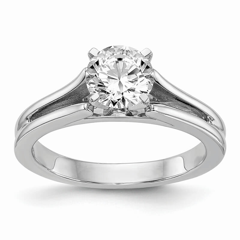 JCX170: 14k White Gold Peg Set Solitaire Engagement Ring Mounting
