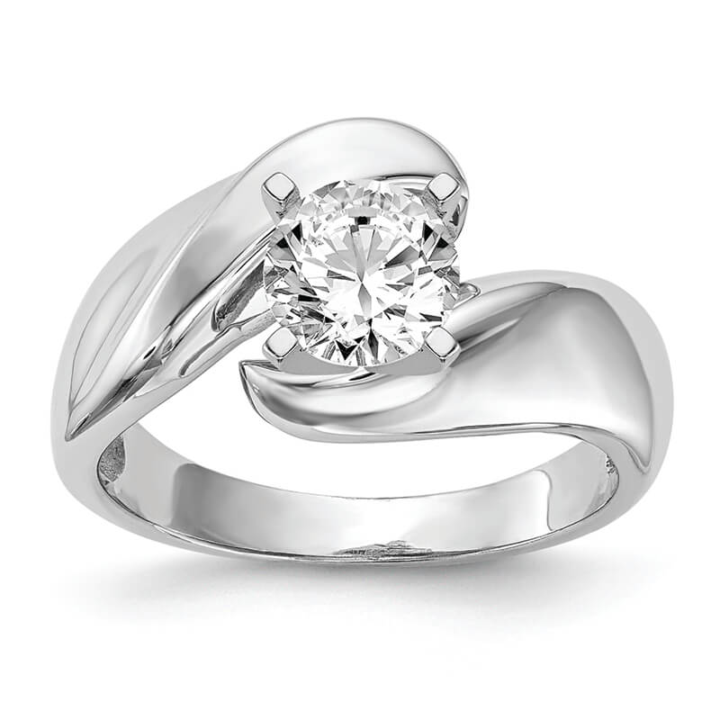 JCX33: 14k White Gold Peg set Solitaire Engagement Ring Mounting