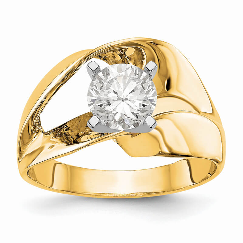 JCX259: 14k Yellow Gold Peg Set Solitaire Engagement Ring Mounting