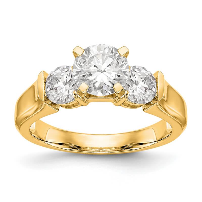 JCX690: 14K Yellow Gold 3-Stone Engagement Mounting