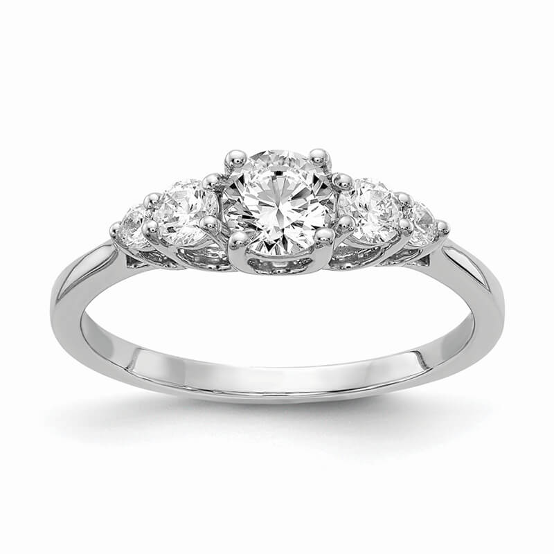 JCX931: 14k White Gold Diamond 3-Stone Plus Semi-mount Engagement Ring
