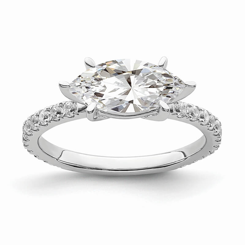 JCX920: 14k White Gold Marquise Semi-mount Engagement Ring