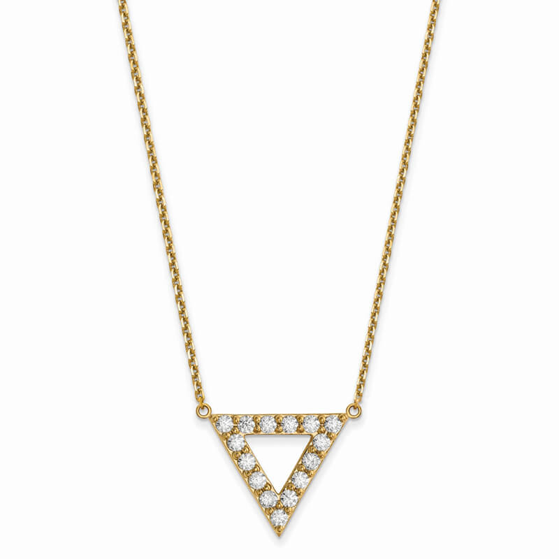 JCX1884: 14ky Lab Grown Diamond SI1/SI2; G H I; 20mm Triangle Necklace