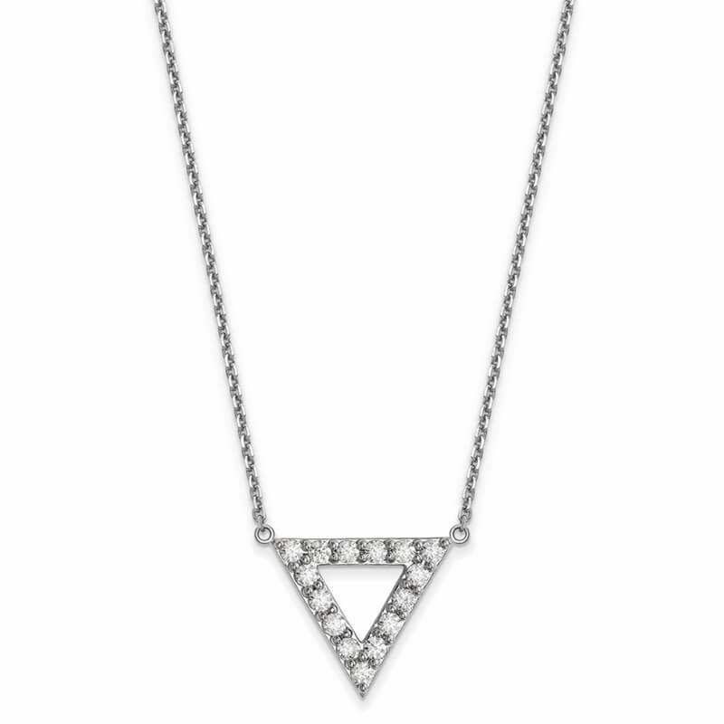 JCX1885: 14kw A Quality Lab Grown Diamond SI1/SI2; G H I; Triangle Necklace