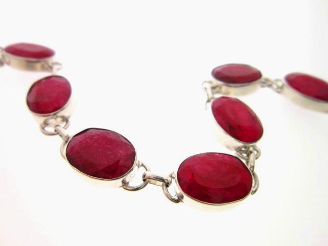 JCSJCS1498: The rubies in this natural sterling silver bracelet are nearly 1/2