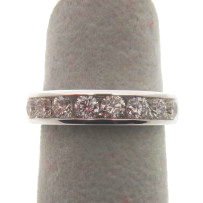 JCSJCS1501: This 14Kt  white gold band is an American made ring containing 8 diamonds with a total weight of 1 carat. STOP IN TO SEE THE NEW SALE PRICE